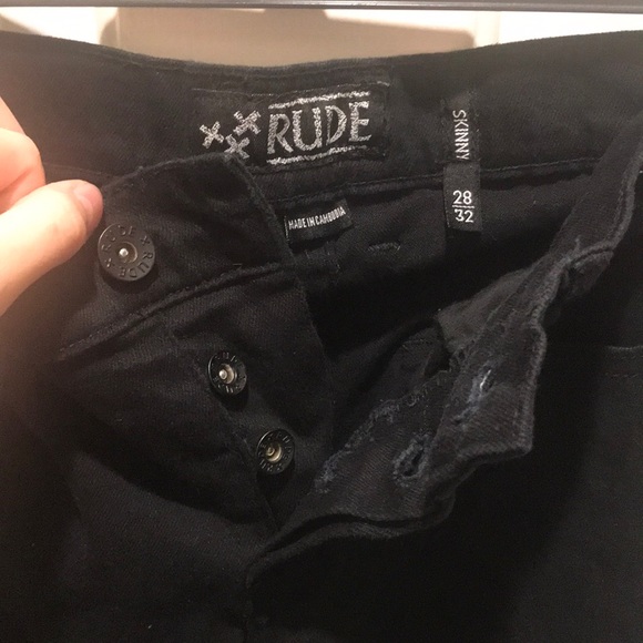 Rude Men’s black Skinny jeans - Picture 3 of 3